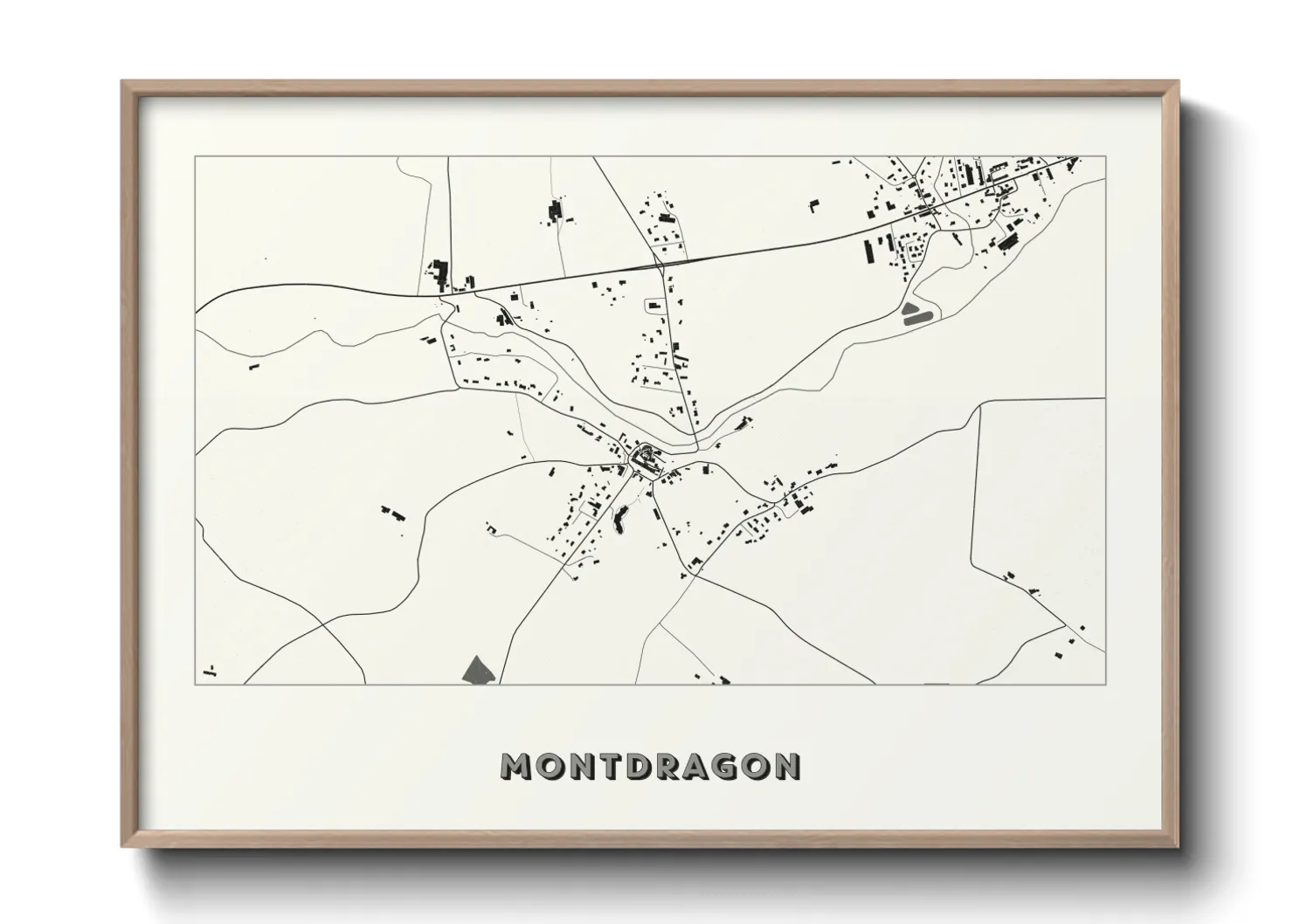 Une affiche de carte sur Montdragon