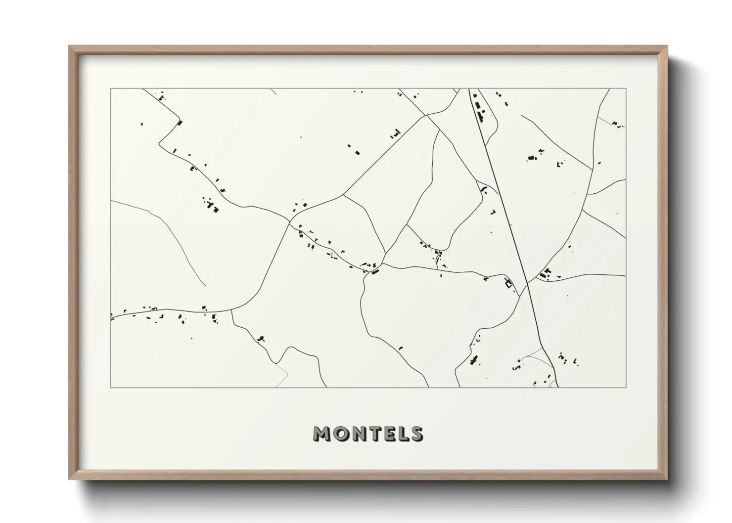 Une affiche de carte sur Montels