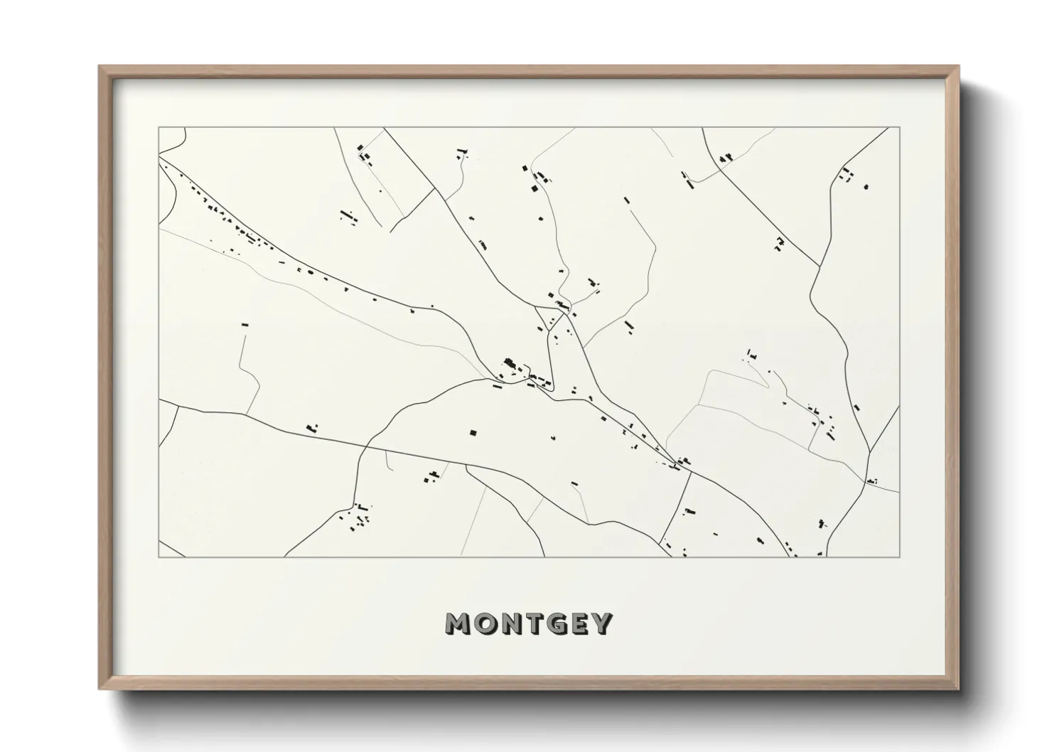 Une affiche de carte sur Montgey