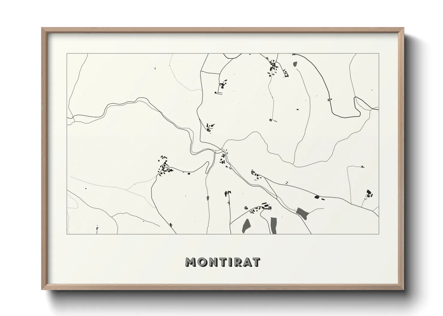 Une affiche de carte sur Montirat
