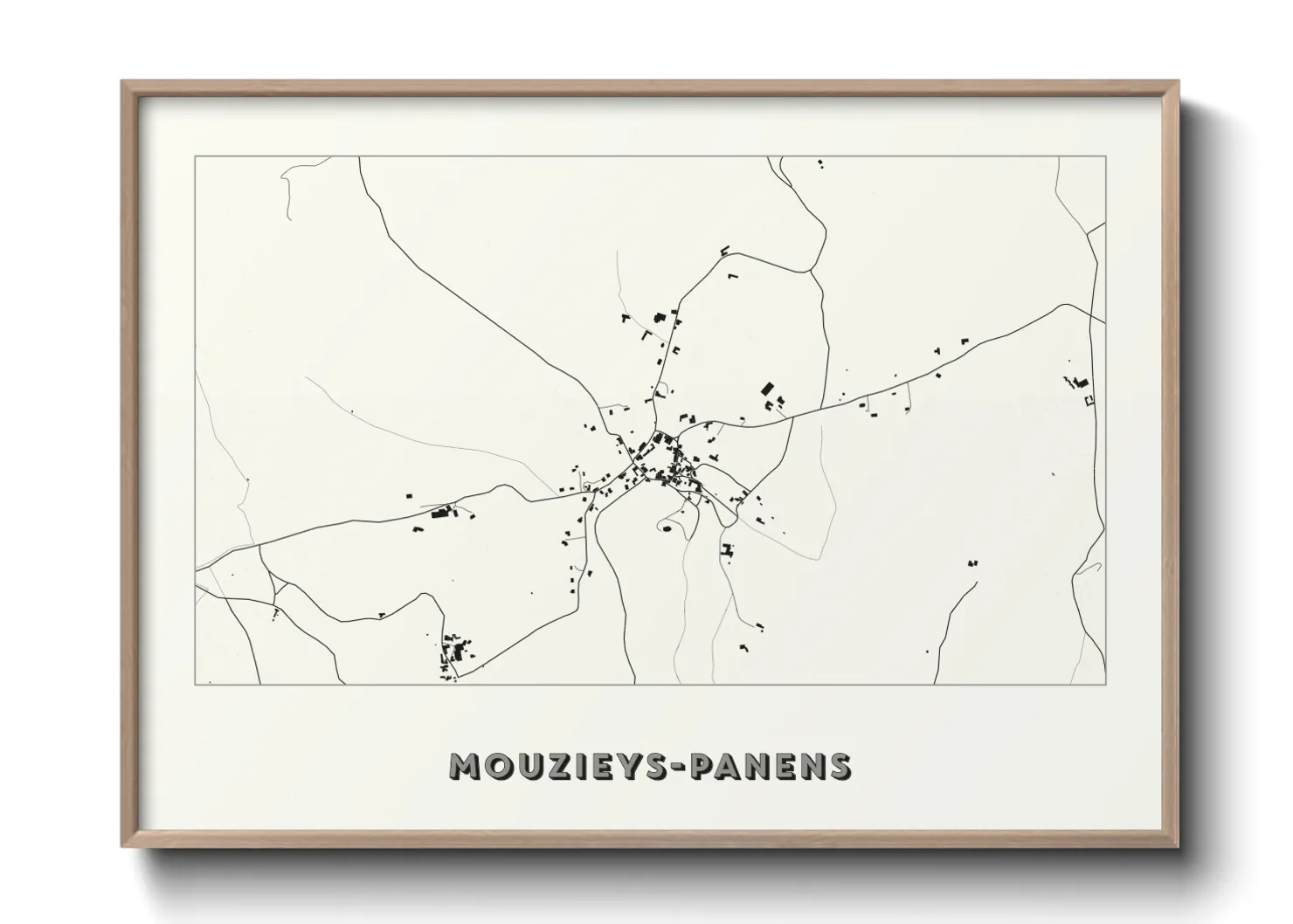 Une affiche de carte sur Mouzieys-Panens