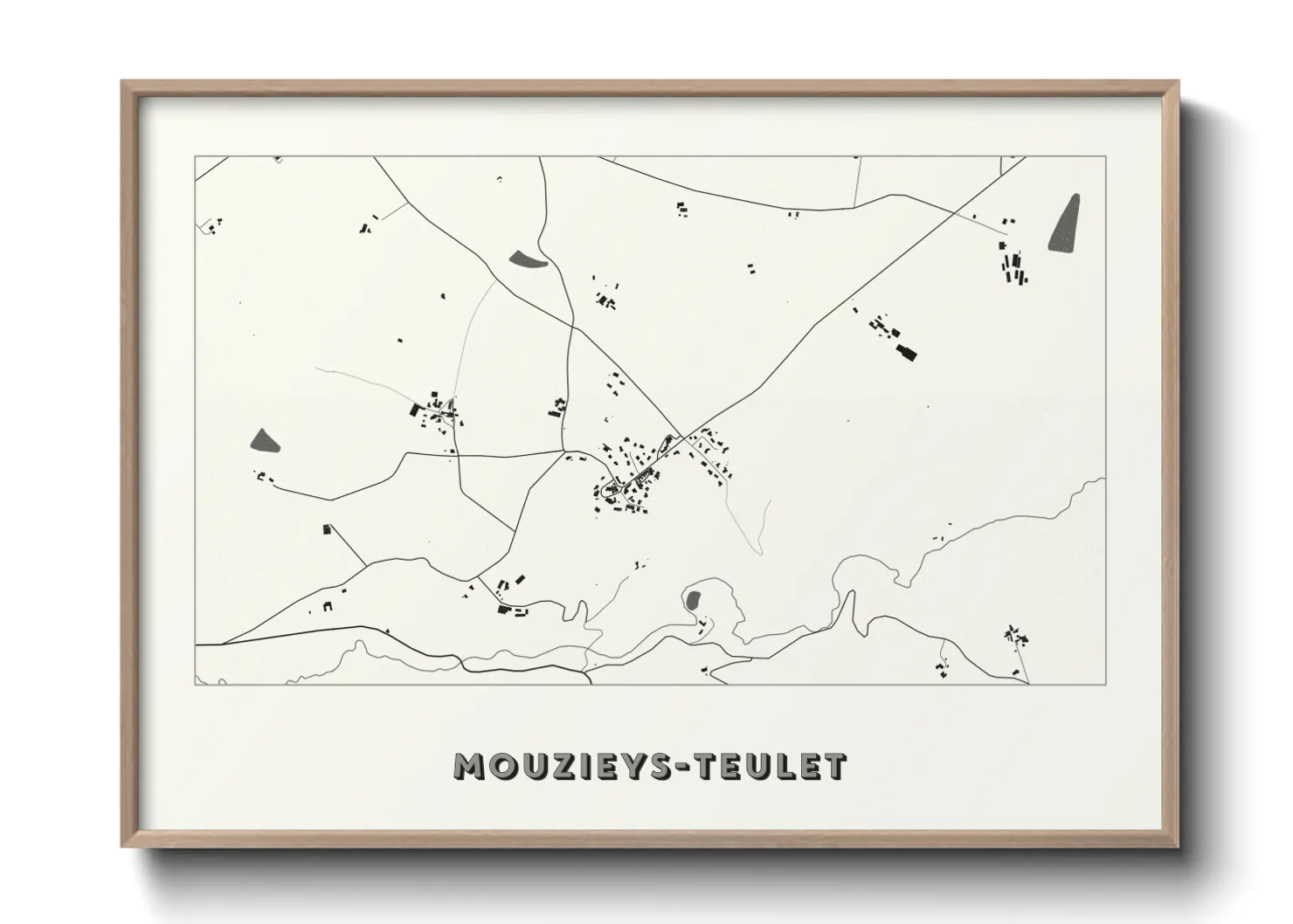 Une affiche de carte sur Mouzieys-Teulet
