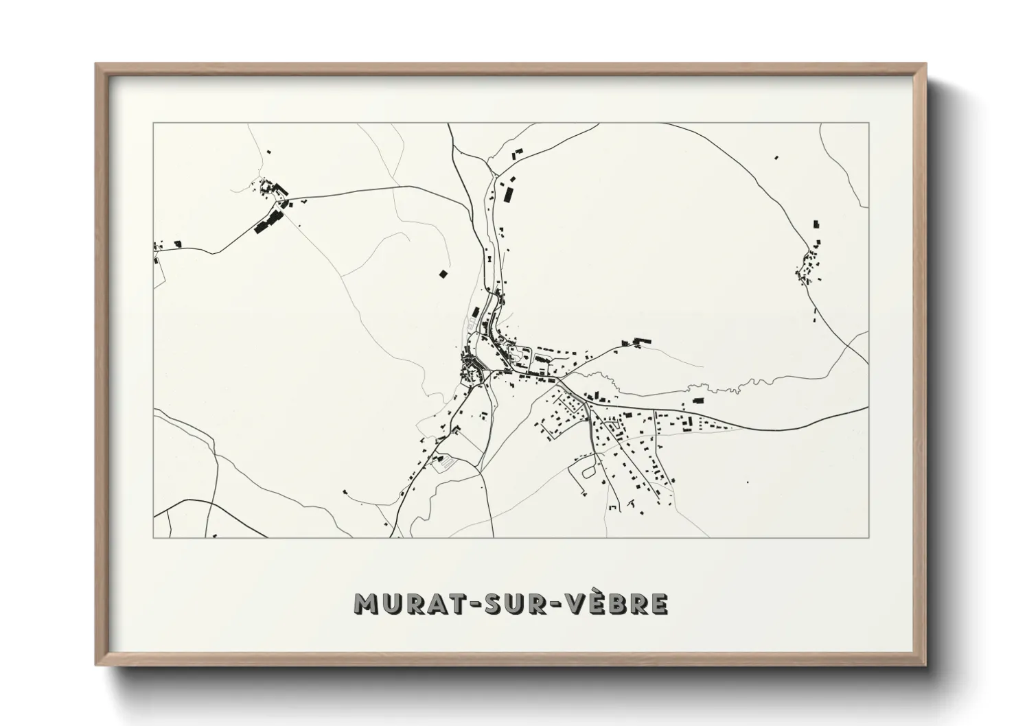Une affiche de carte sur Murat-sur-Vèbre