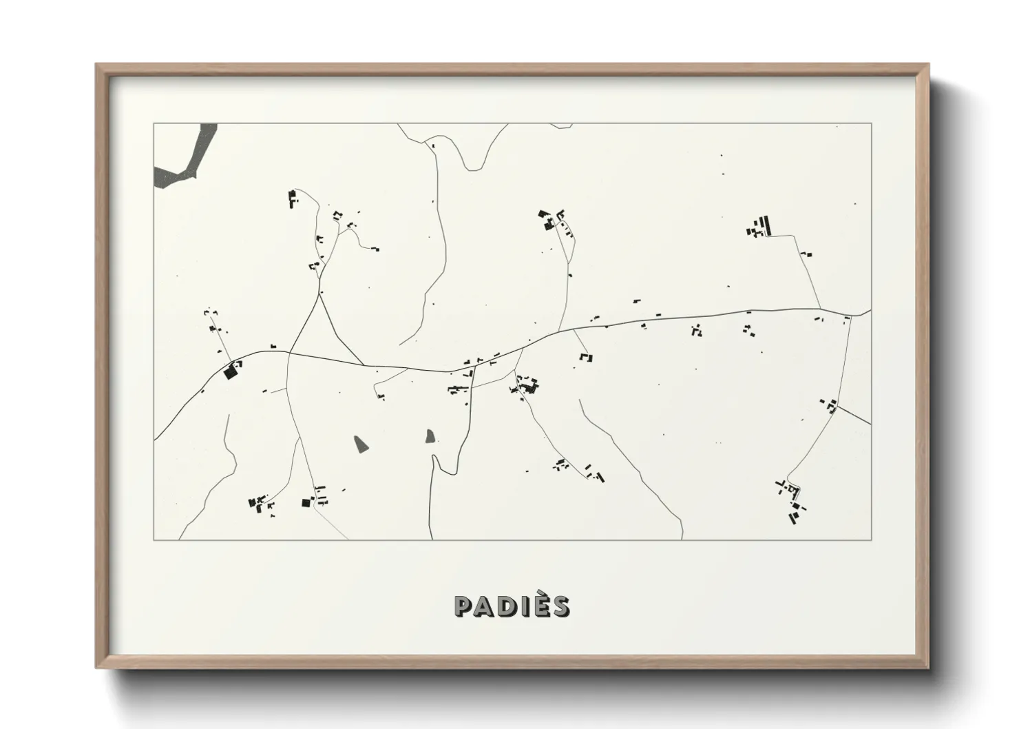 Une affiche de carte sur Padiès