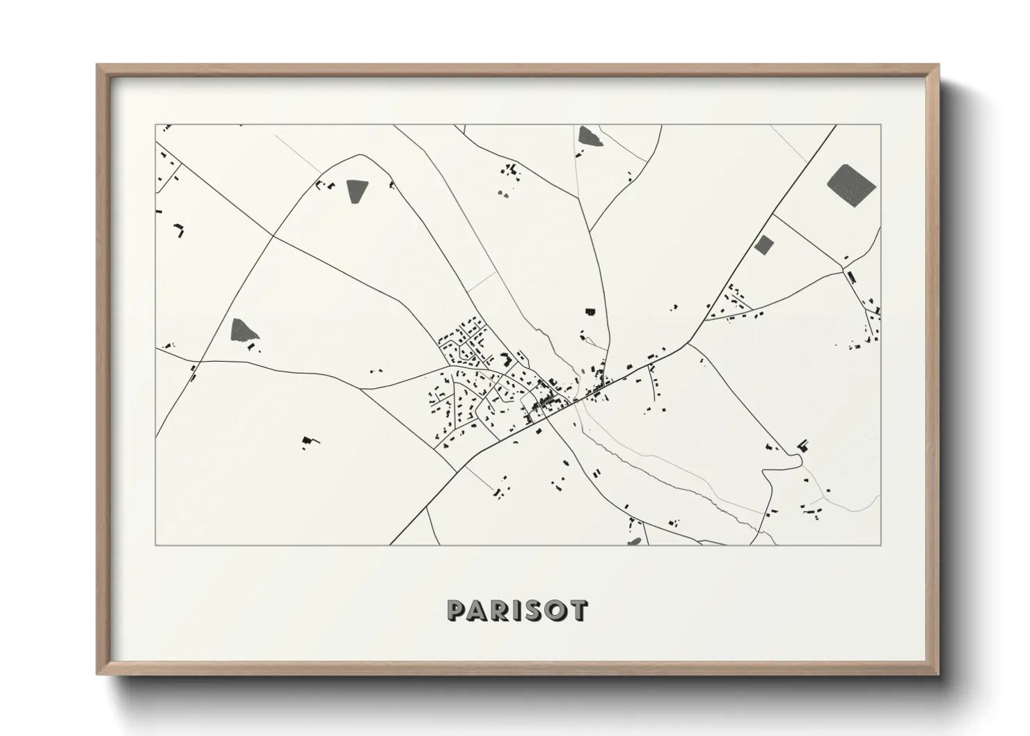 Une affiche de carte sur Parisot