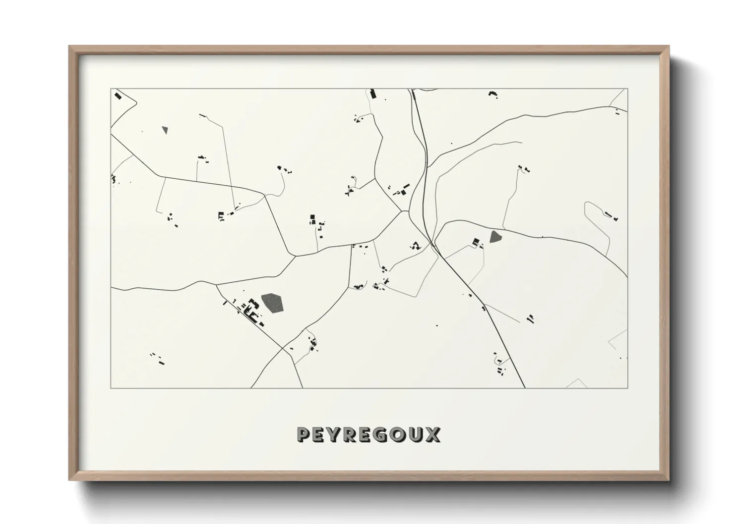 Une affiche de carte sur Peyregoux