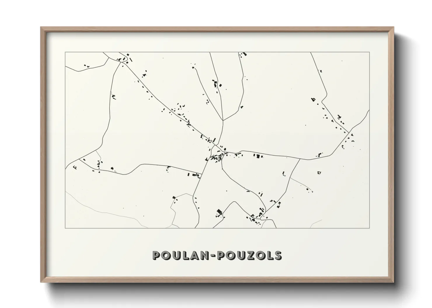 Une affiche de carte sur Poulan-Pouzols