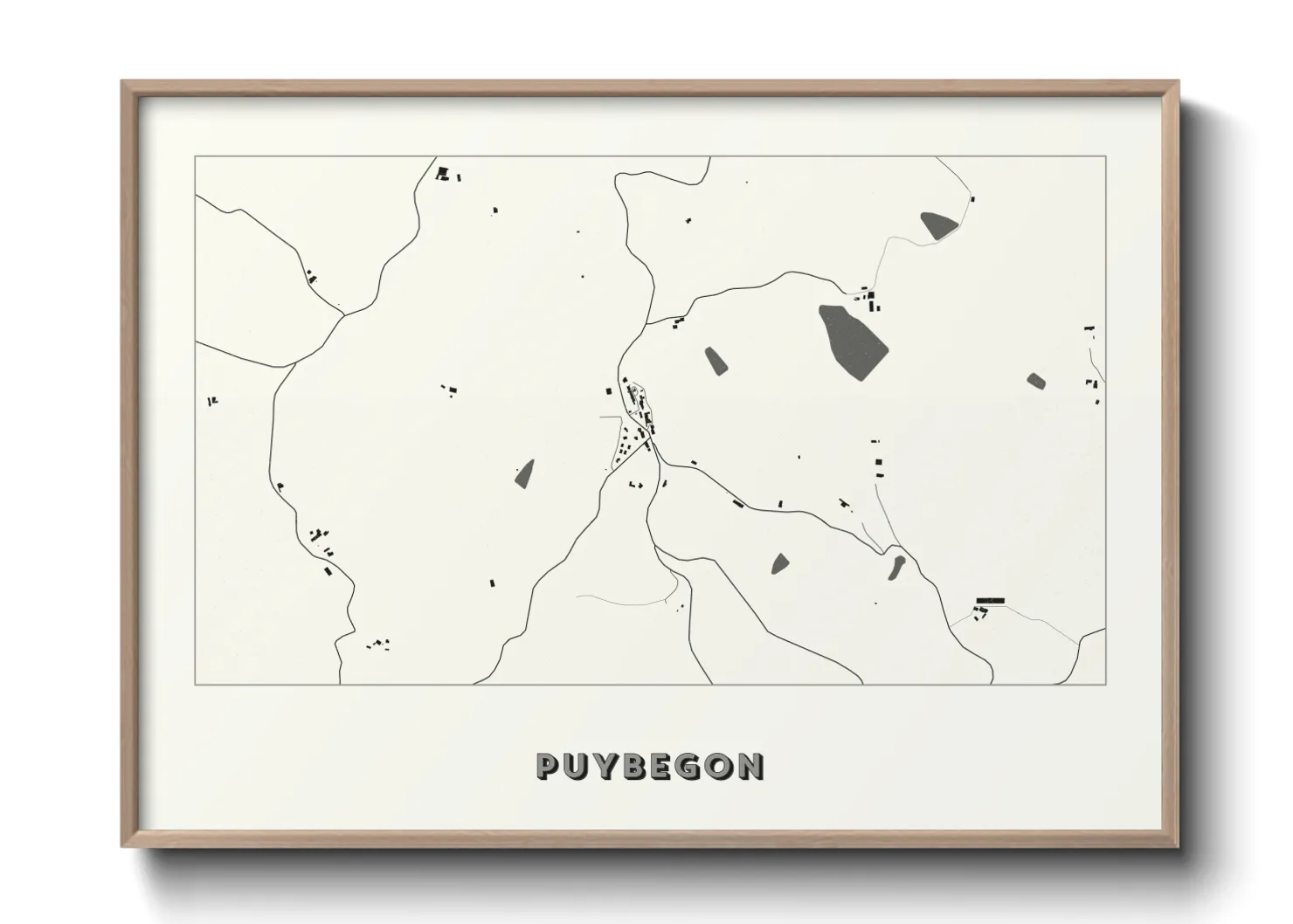 Une affiche de carte sur Puybegon