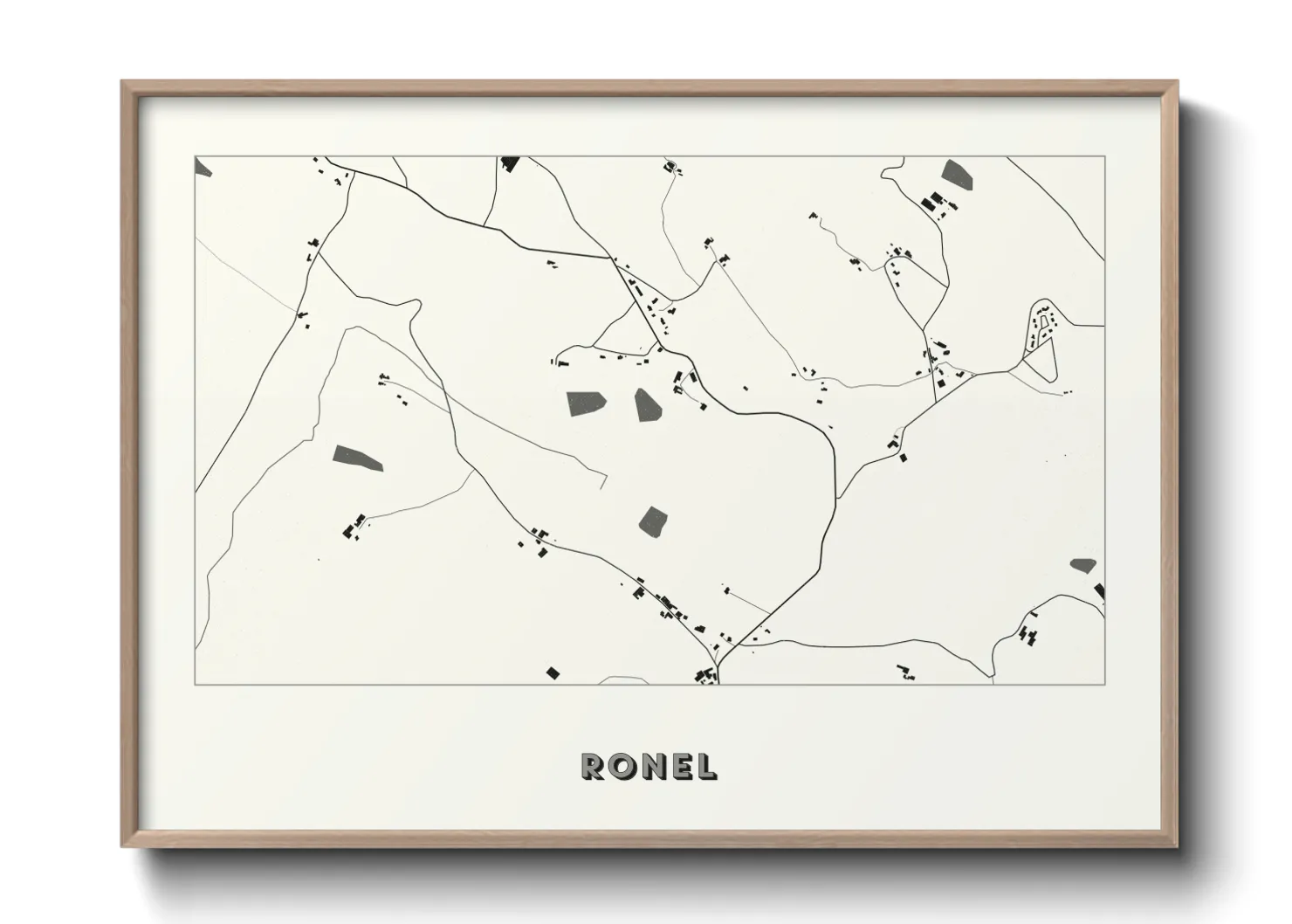 Une affiche de carte sur Ronel