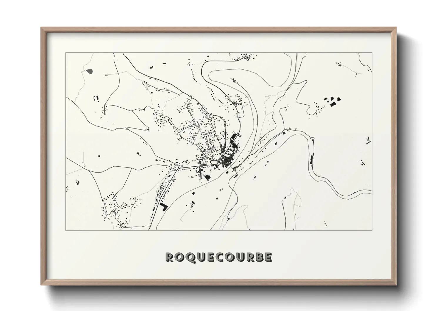 Une affiche de carte sur Roquecourbe