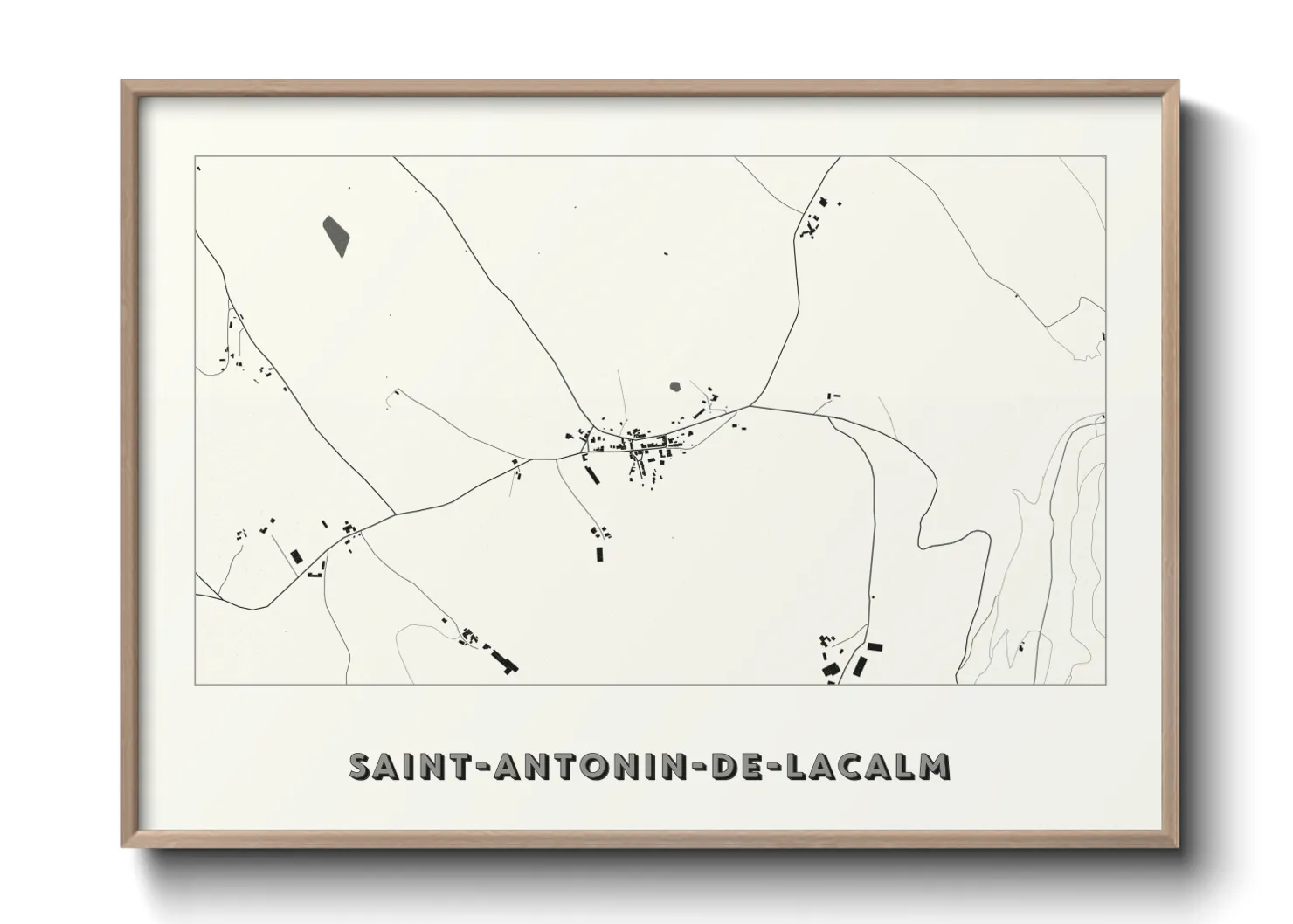 Une affiche de carte sur Saint-Antonin-de-Lacalm