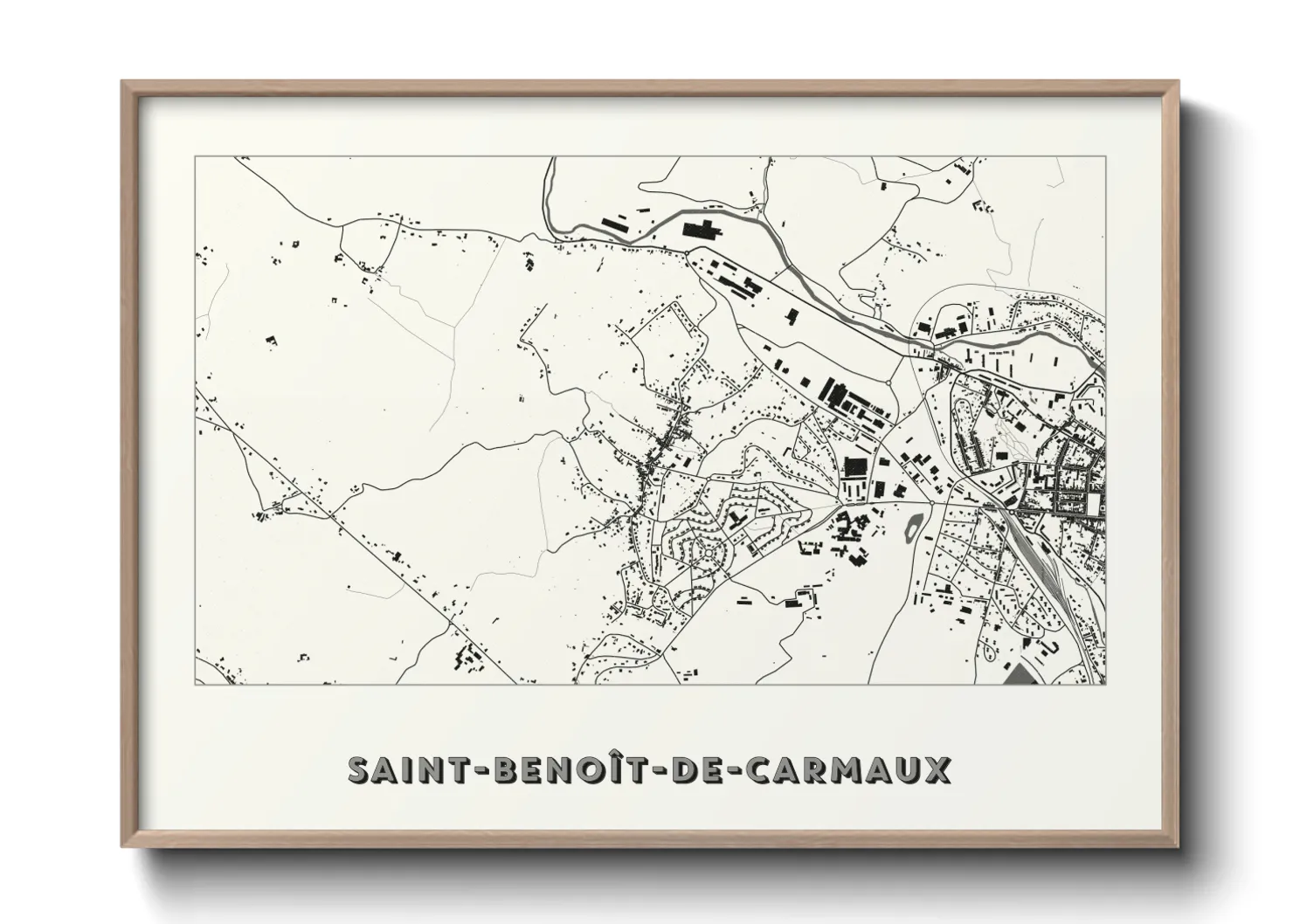 Une affiche de carte sur Saint-Benoît-de-Carmaux