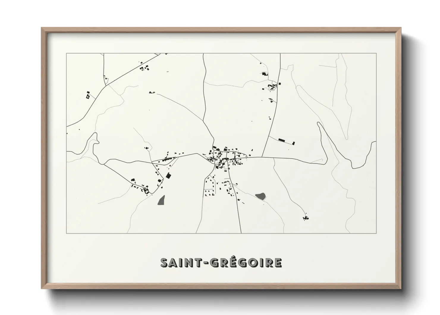 Une affiche de carte sur Saint-Grégoire