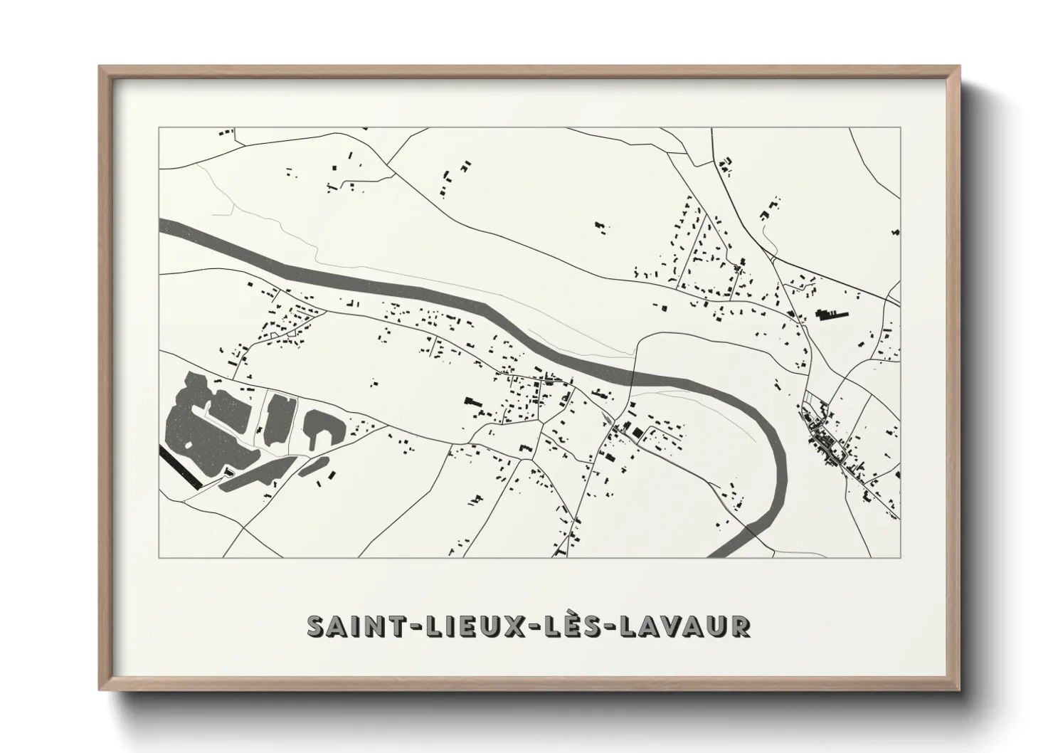 Une affiche de carte sur Saint-Lieux-lès-Lavaur