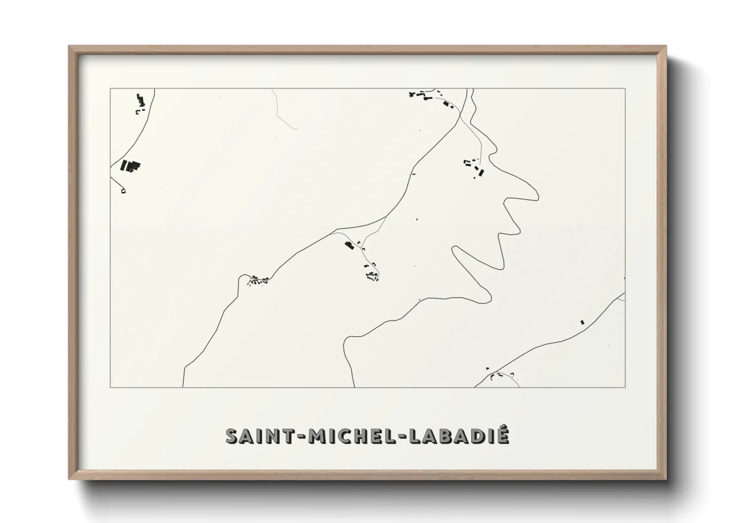 Une affiche de carte sur Saint-Michel-Labadié