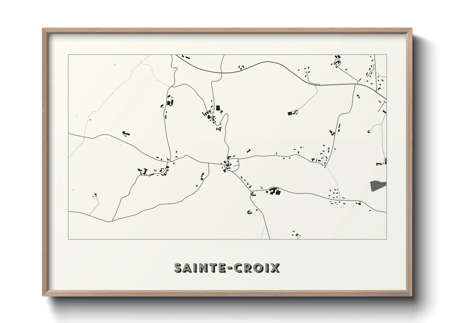 Une affiche de carte sur Sainte-Croix