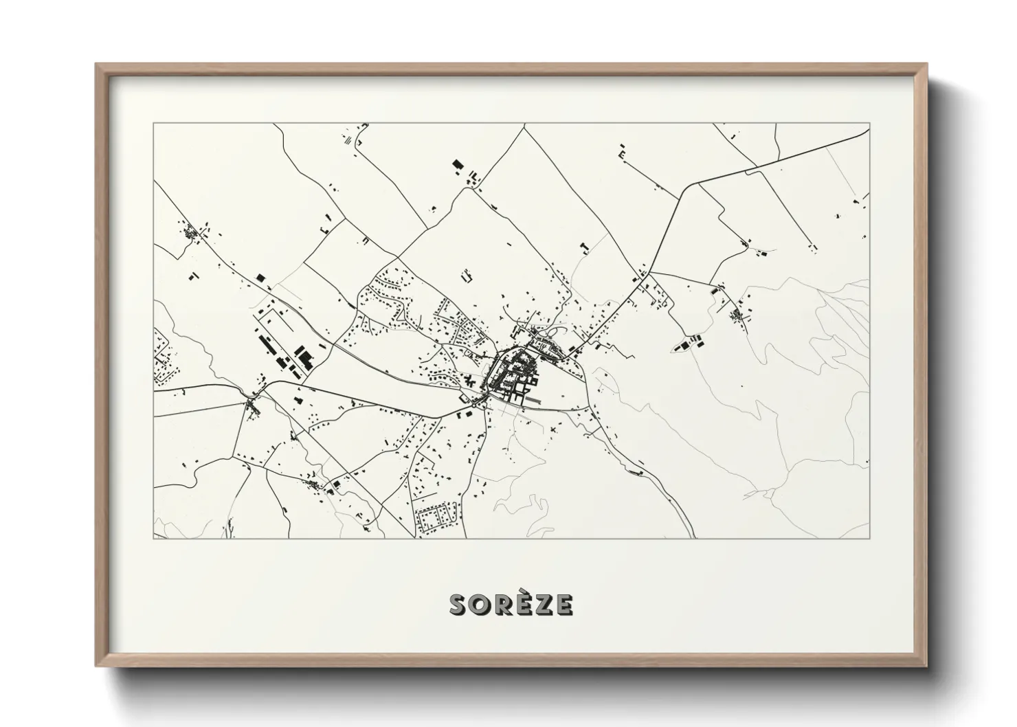 Une affiche de carte sur Sorèze