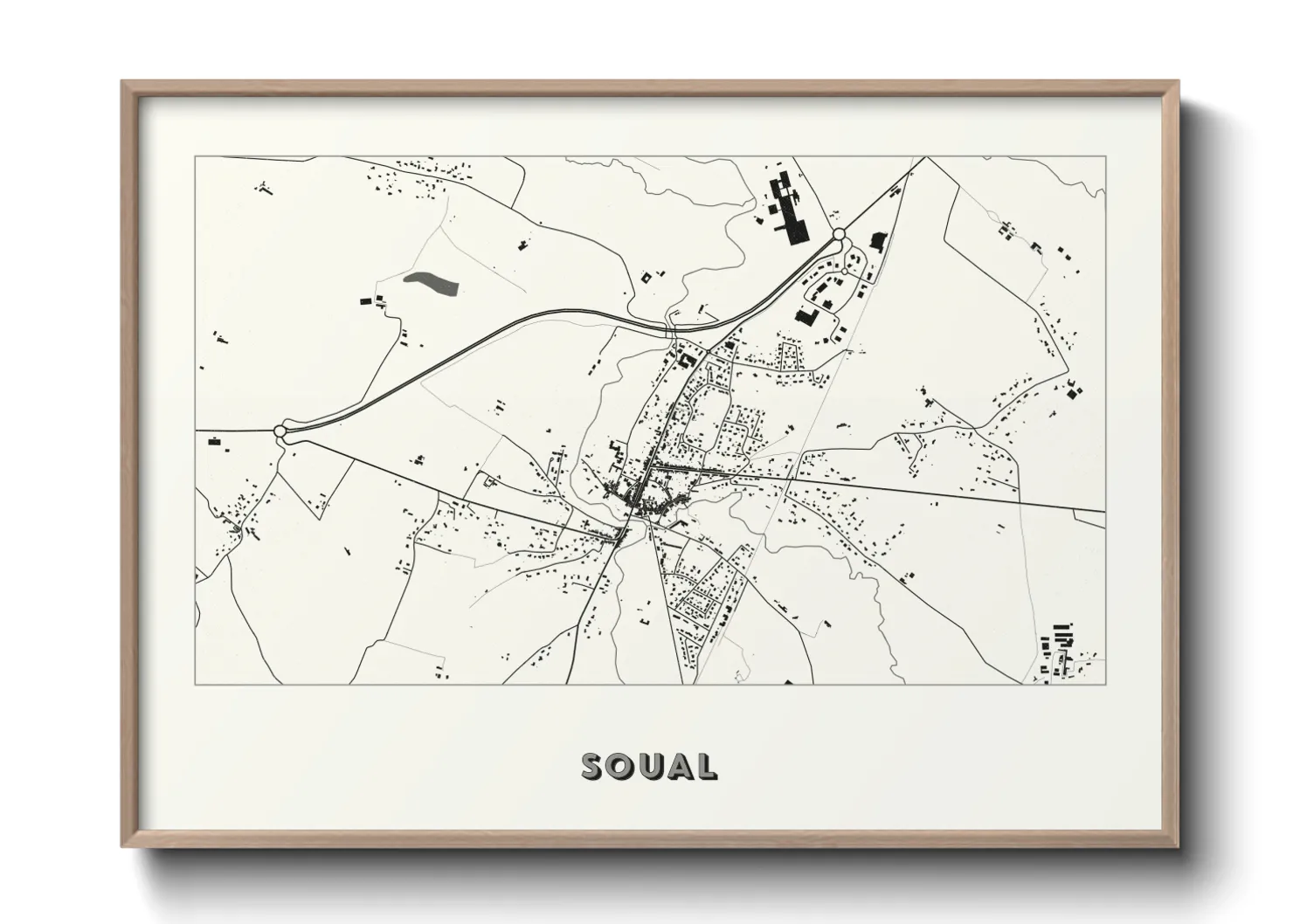 Une affiche de carte sur Soual