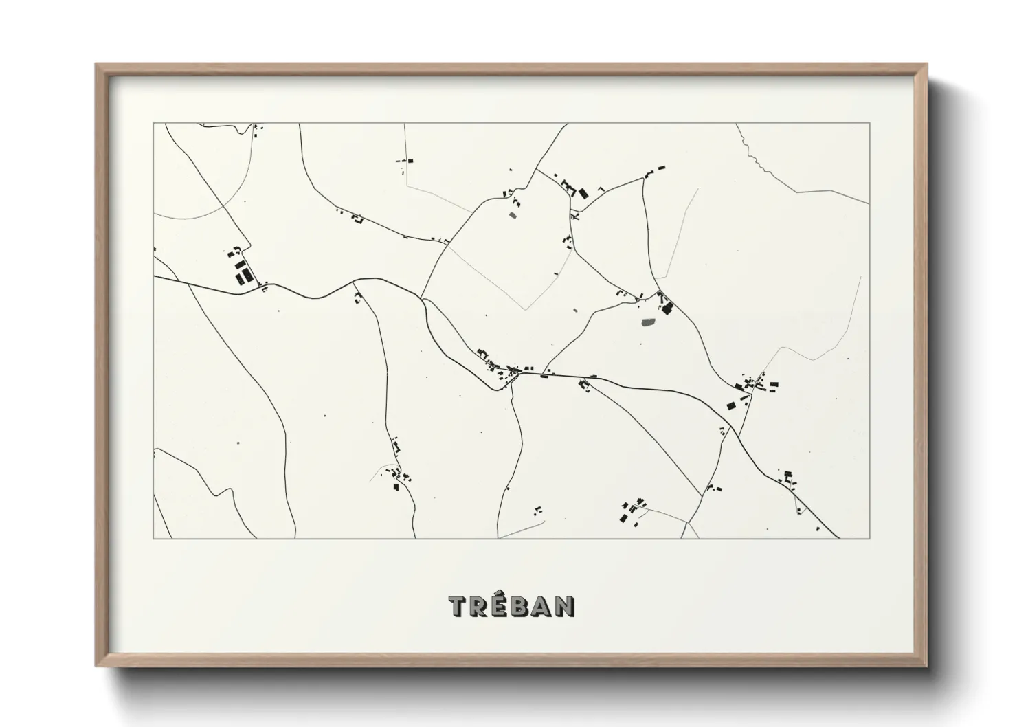 Une affiche de carte sur Tréban