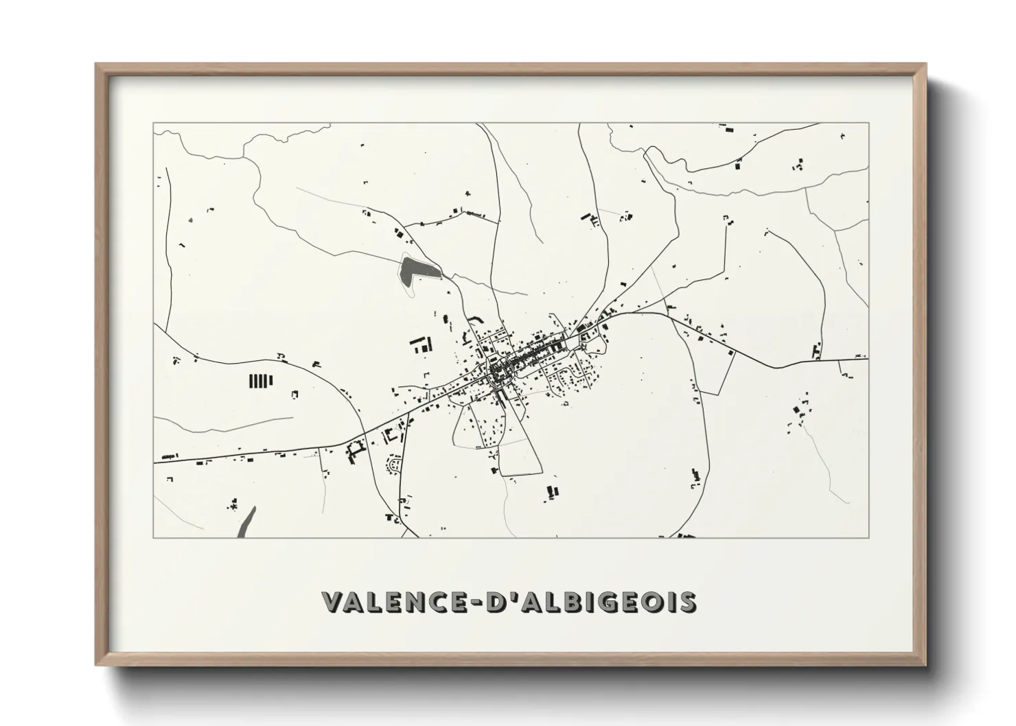 Une affiche de carte sur Valence-d'Albigeois