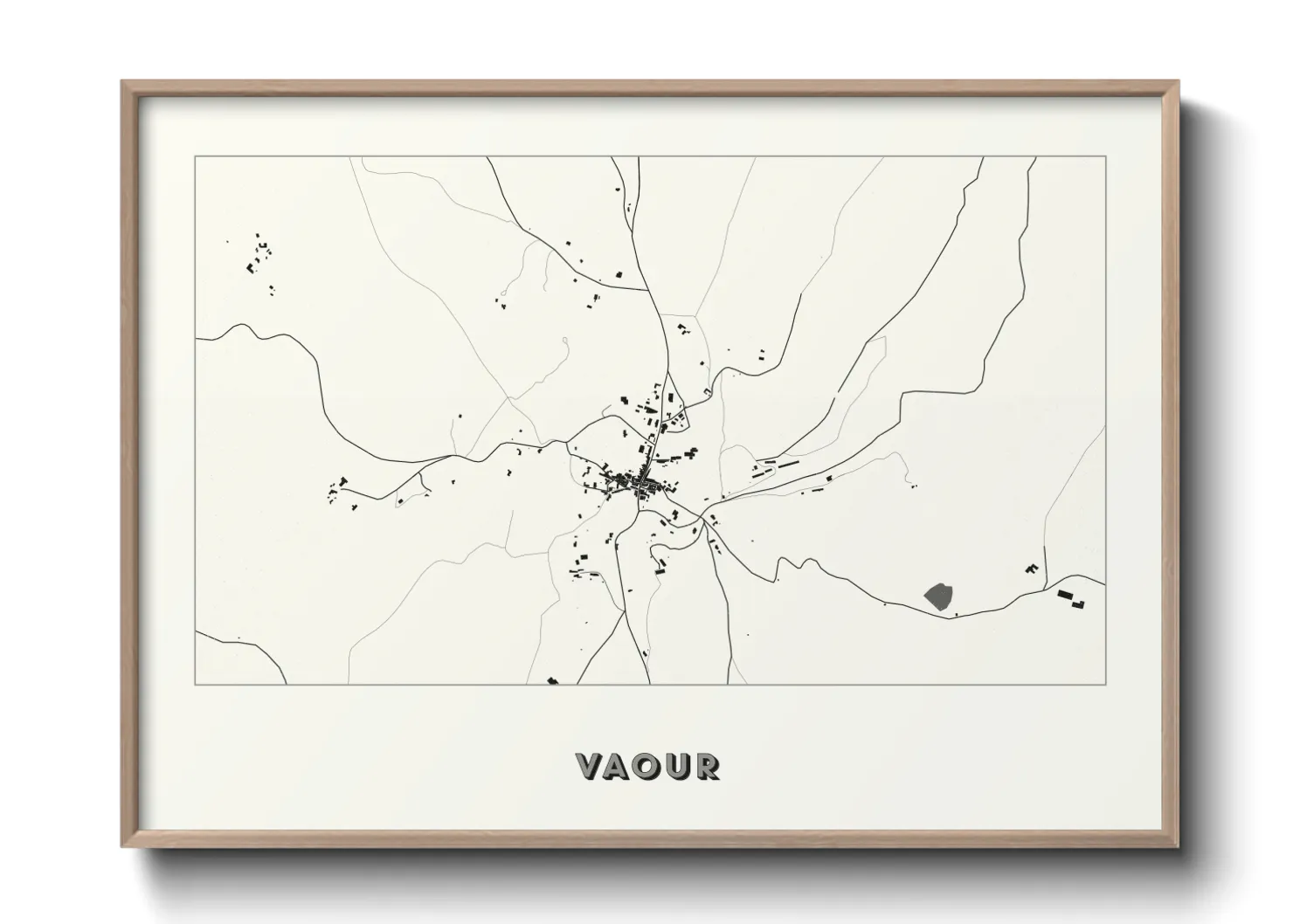 Une affiche de carte sur Vaour