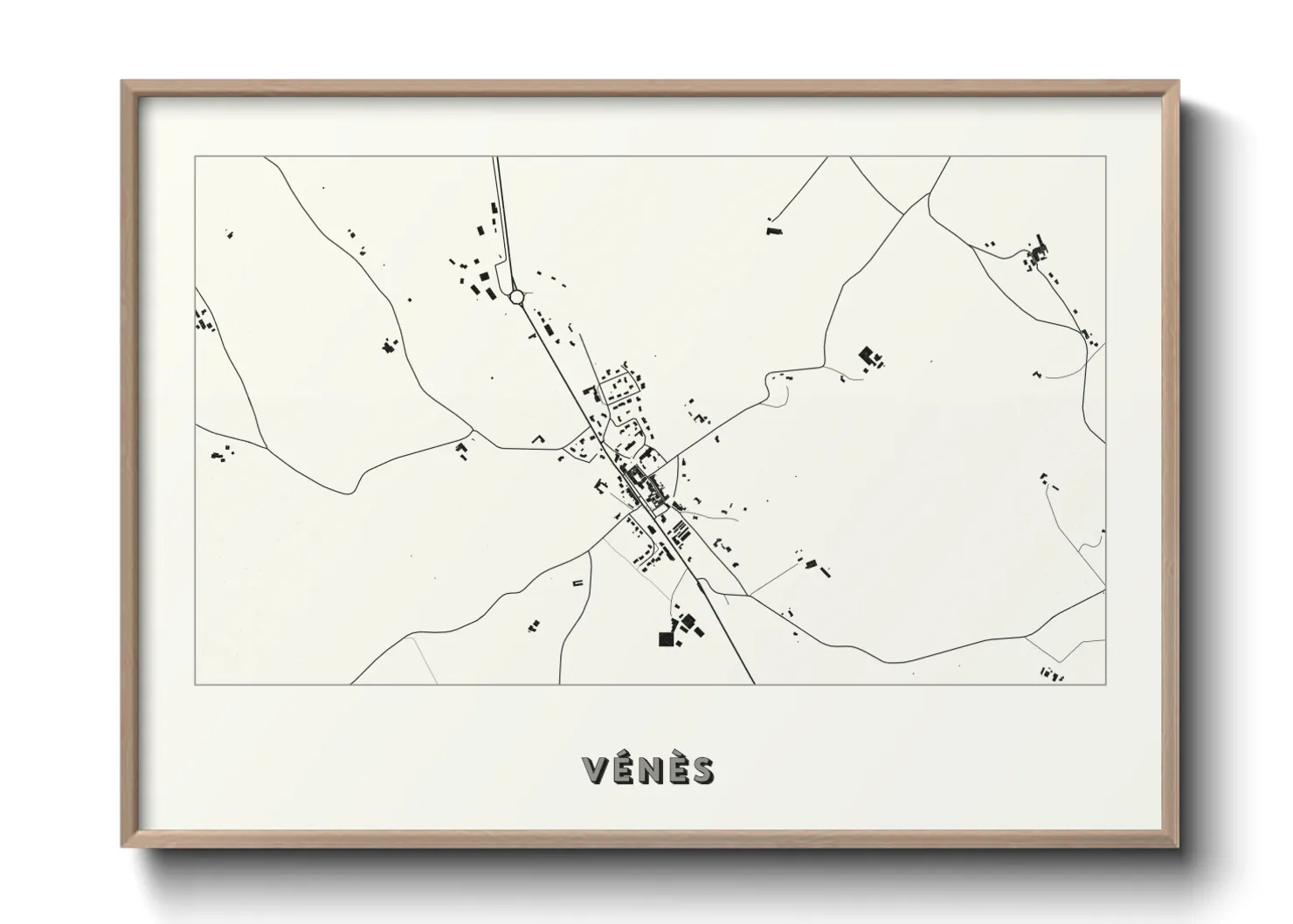 Une affiche de carte sur Vénès