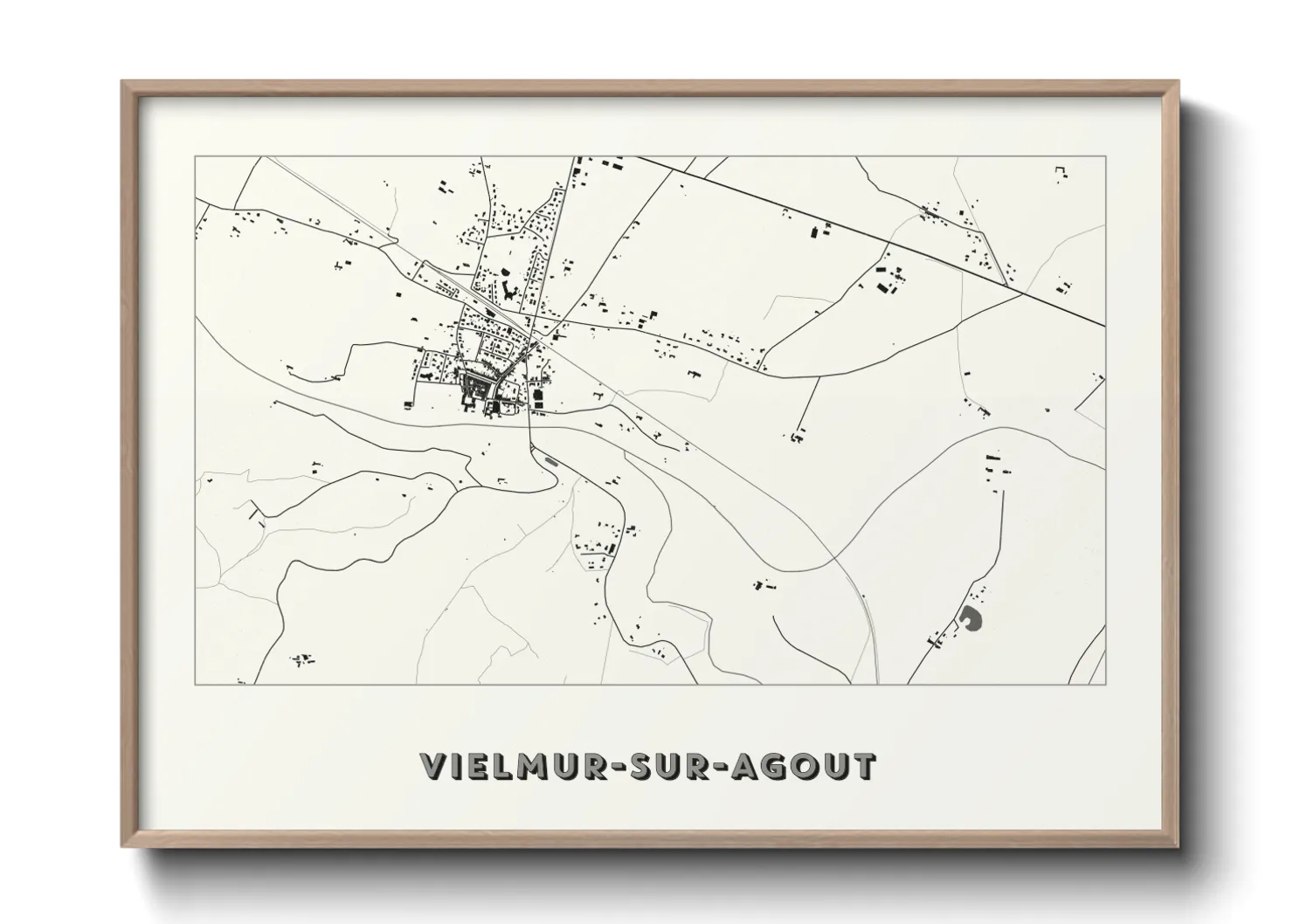 Une affiche de carte sur Vielmur-sur-Agout