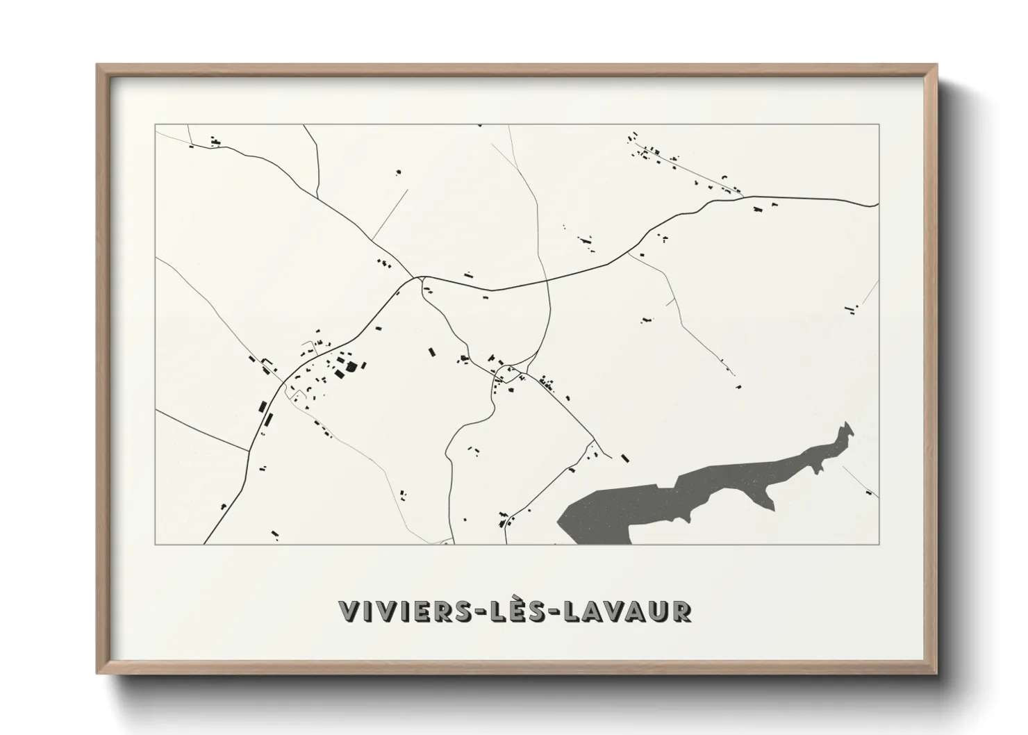 Une affiche de carte sur Viviers-lès-Lavaur
