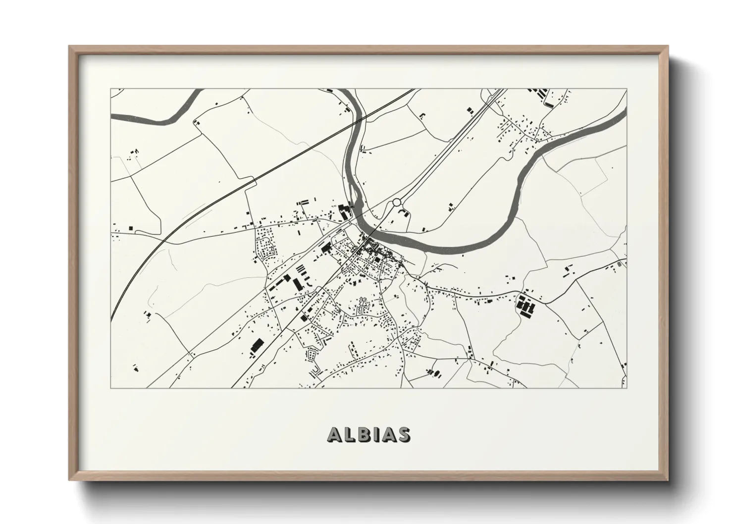 Une affiche de carte sur Albias