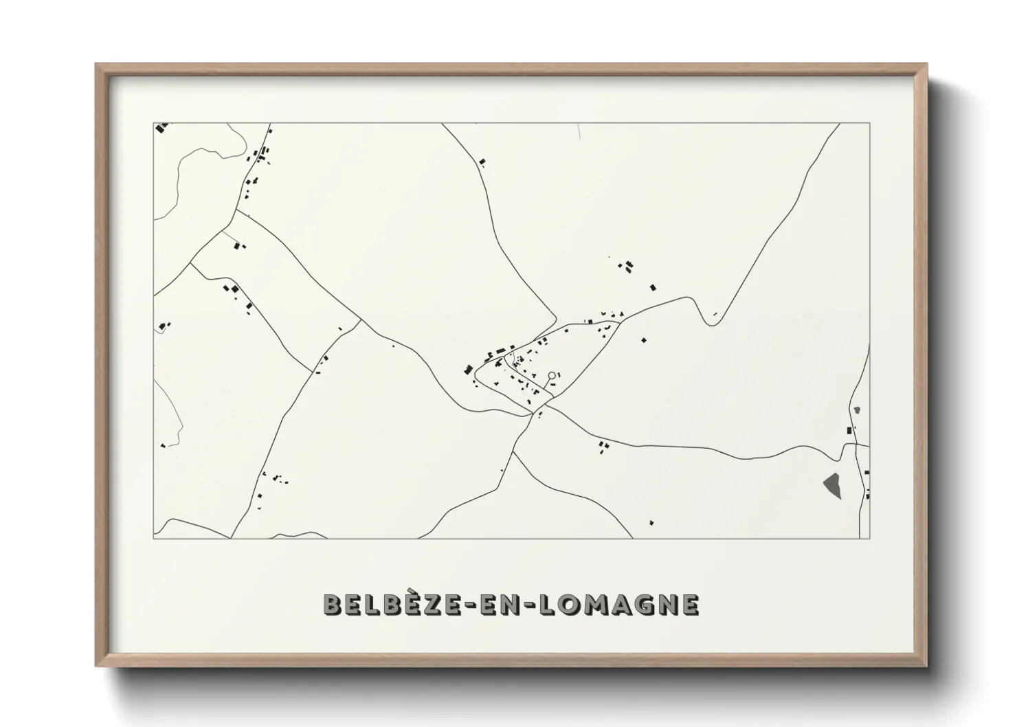 Une affiche de carte sur Belbèze-en-Lomagne