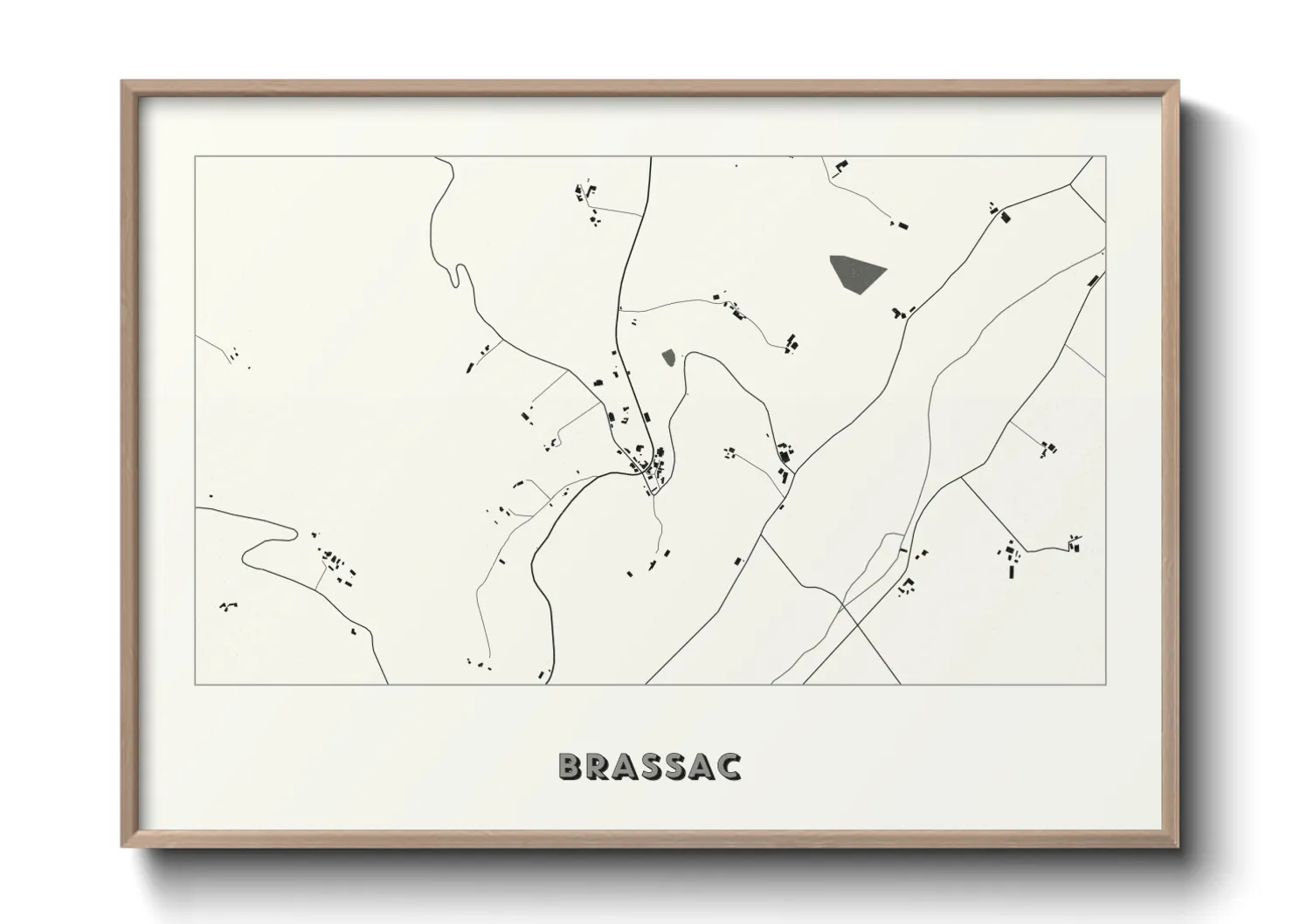 Une affiche de carte sur Brassac