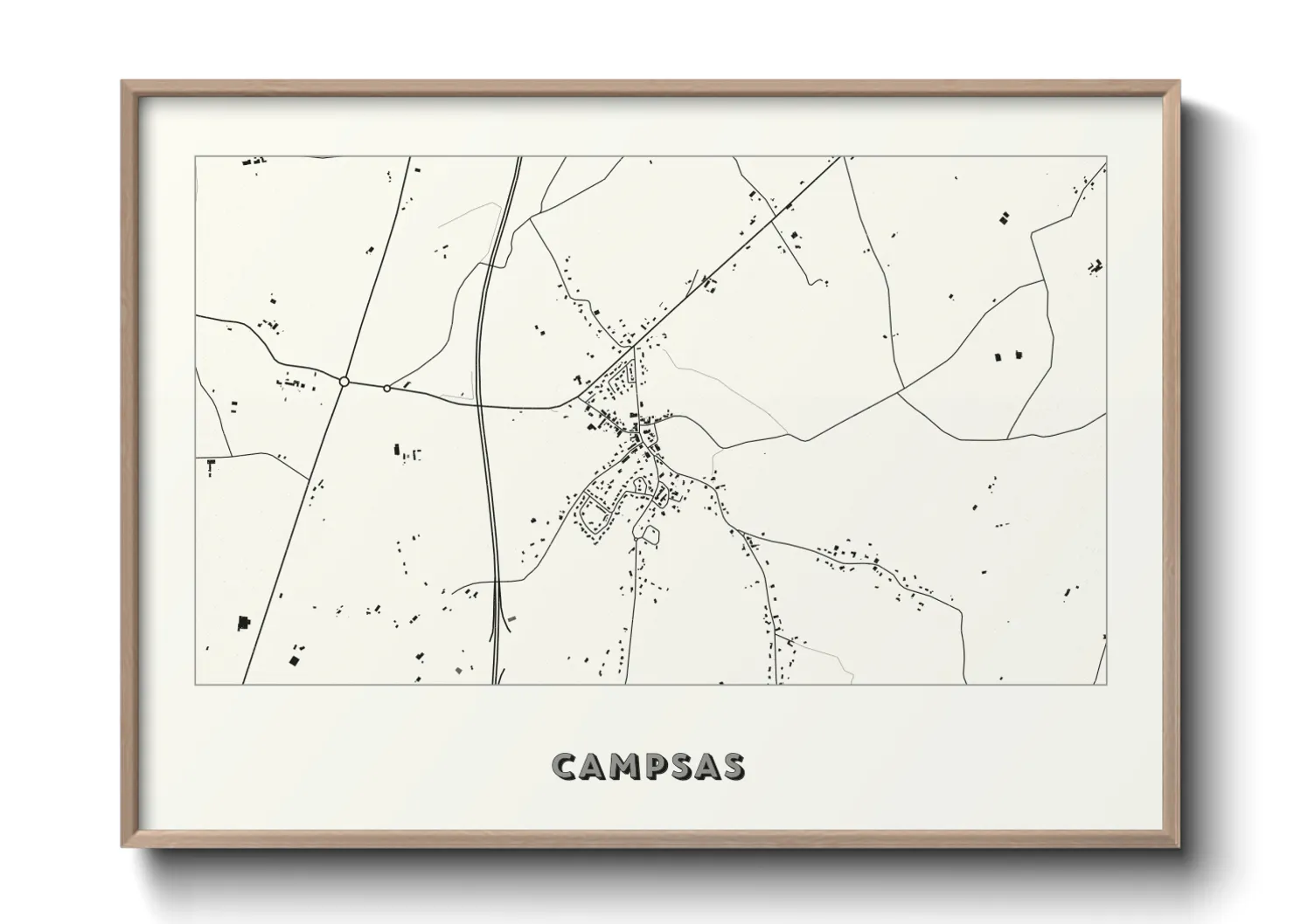 Une affiche de carte sur Campsas