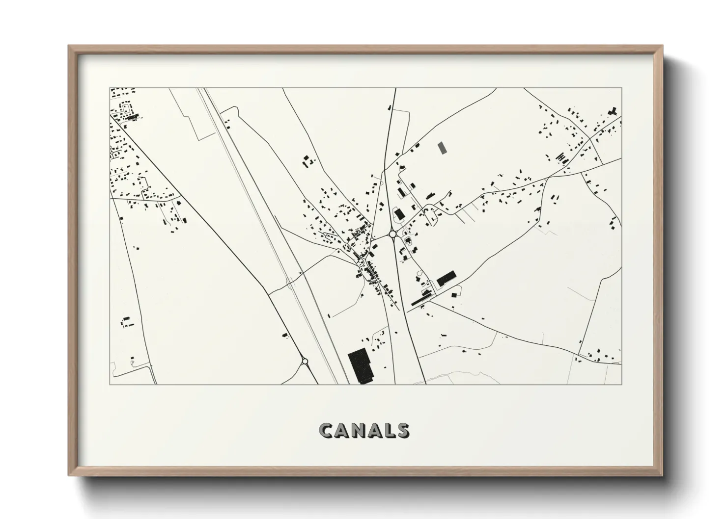 Une affiche de carte sur Canals