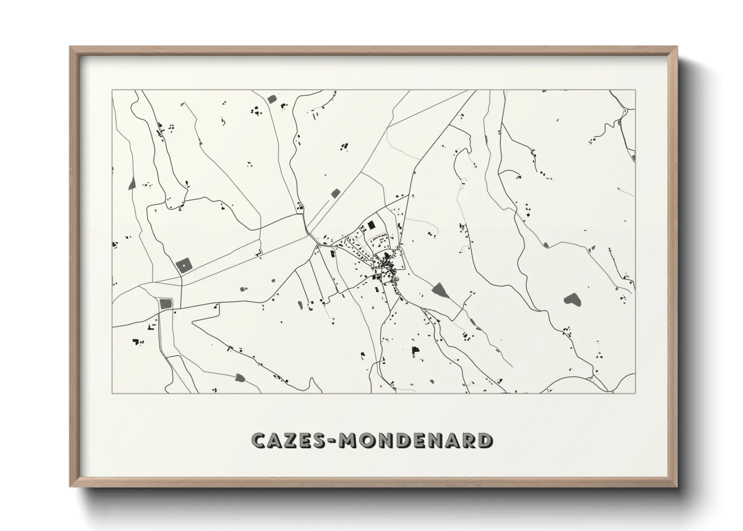 Une affiche de carte sur Cazes-Mondenard