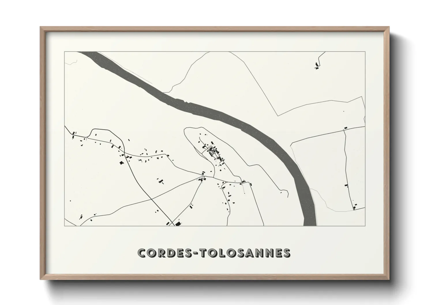 Une affiche de carte sur Cordes-Tolosannes