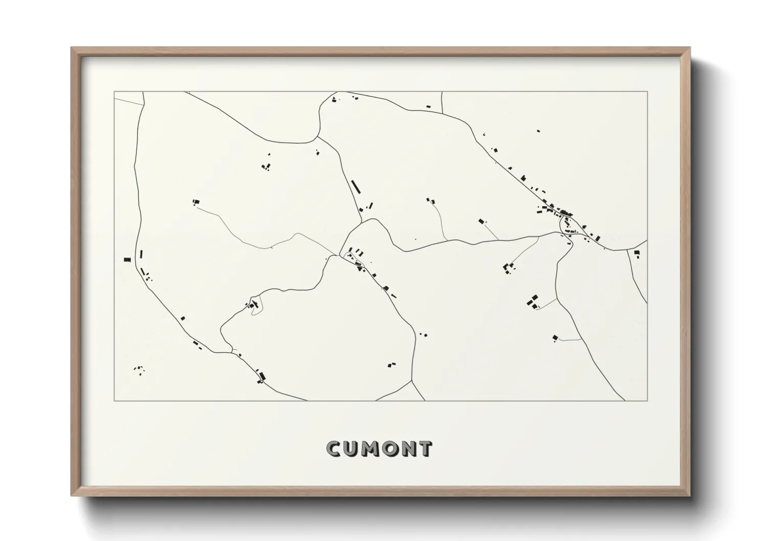 Une affiche de carte sur Cumont