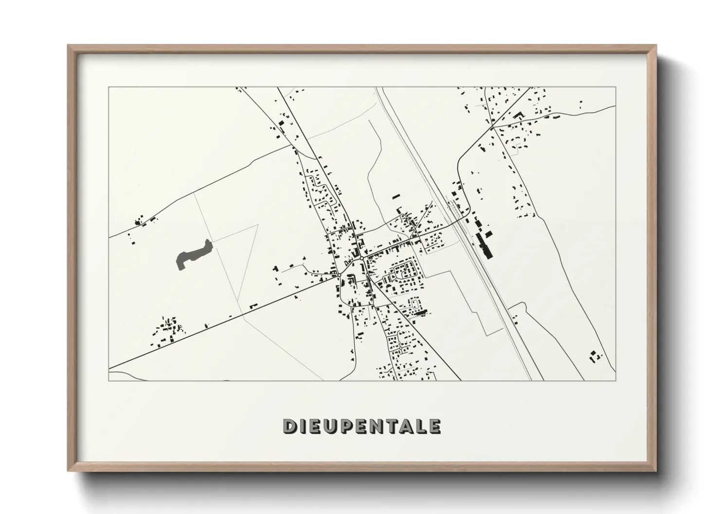 Une affiche de carte sur Dieupentale