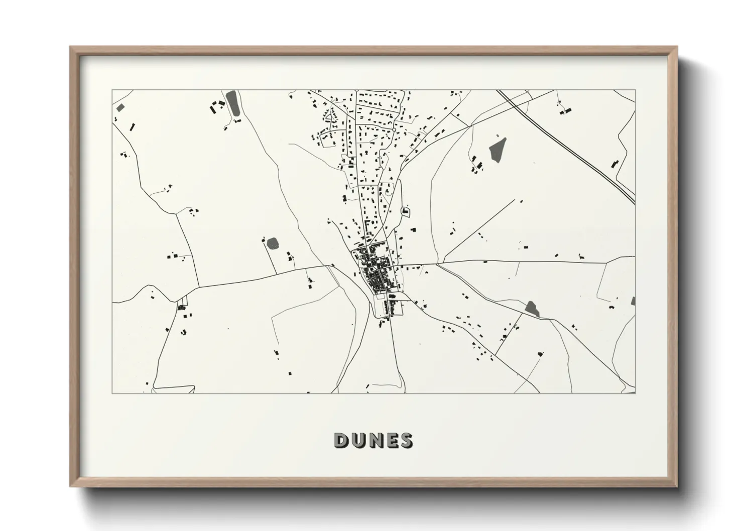 Une affiche de carte sur Dunes