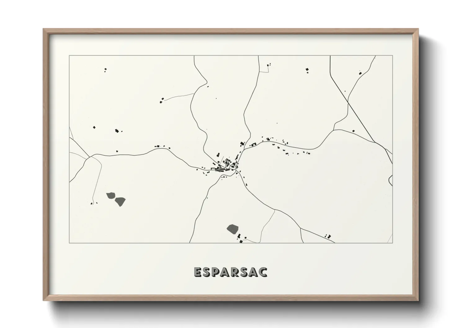 Une affiche de carte sur Esparsac