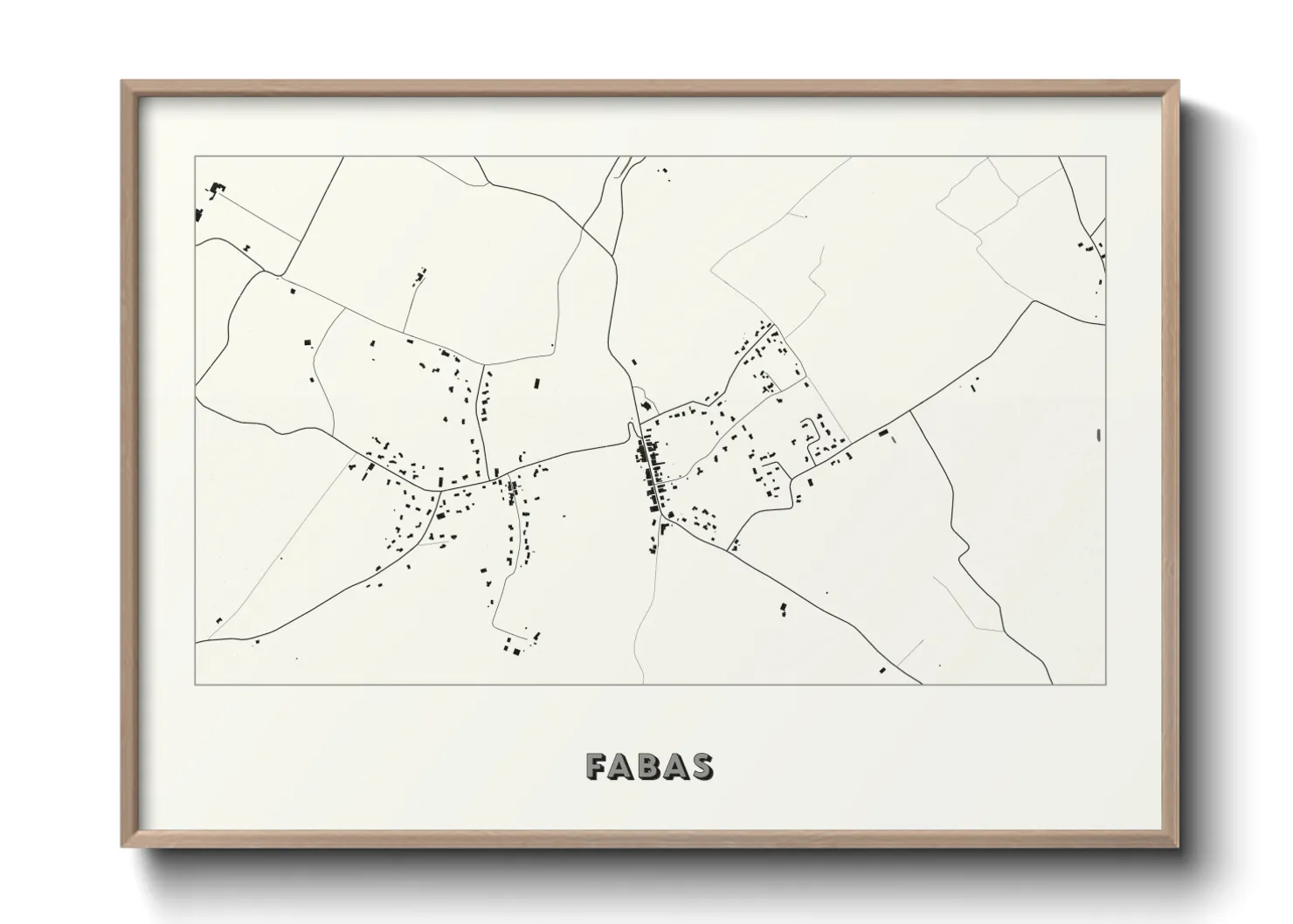 Une affiche de carte sur Fabas