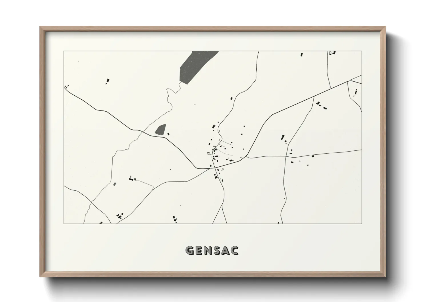 Une affiche de carte sur Gensac