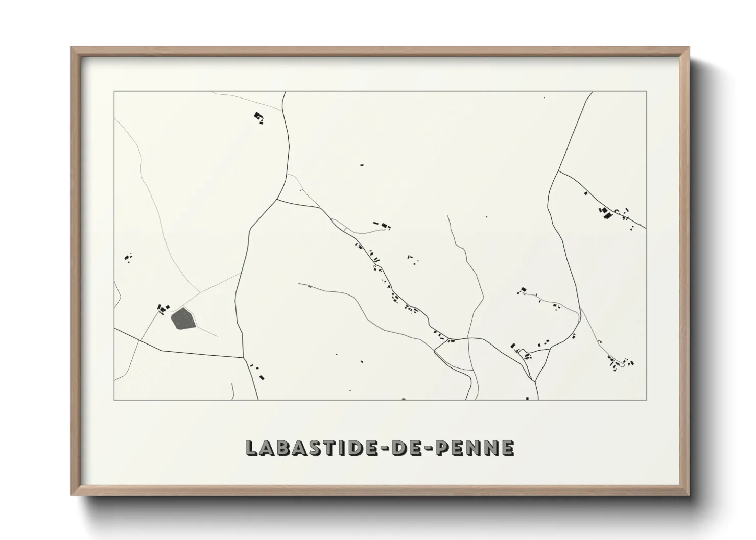 Une affiche de carte sur Labastide-de-Penne