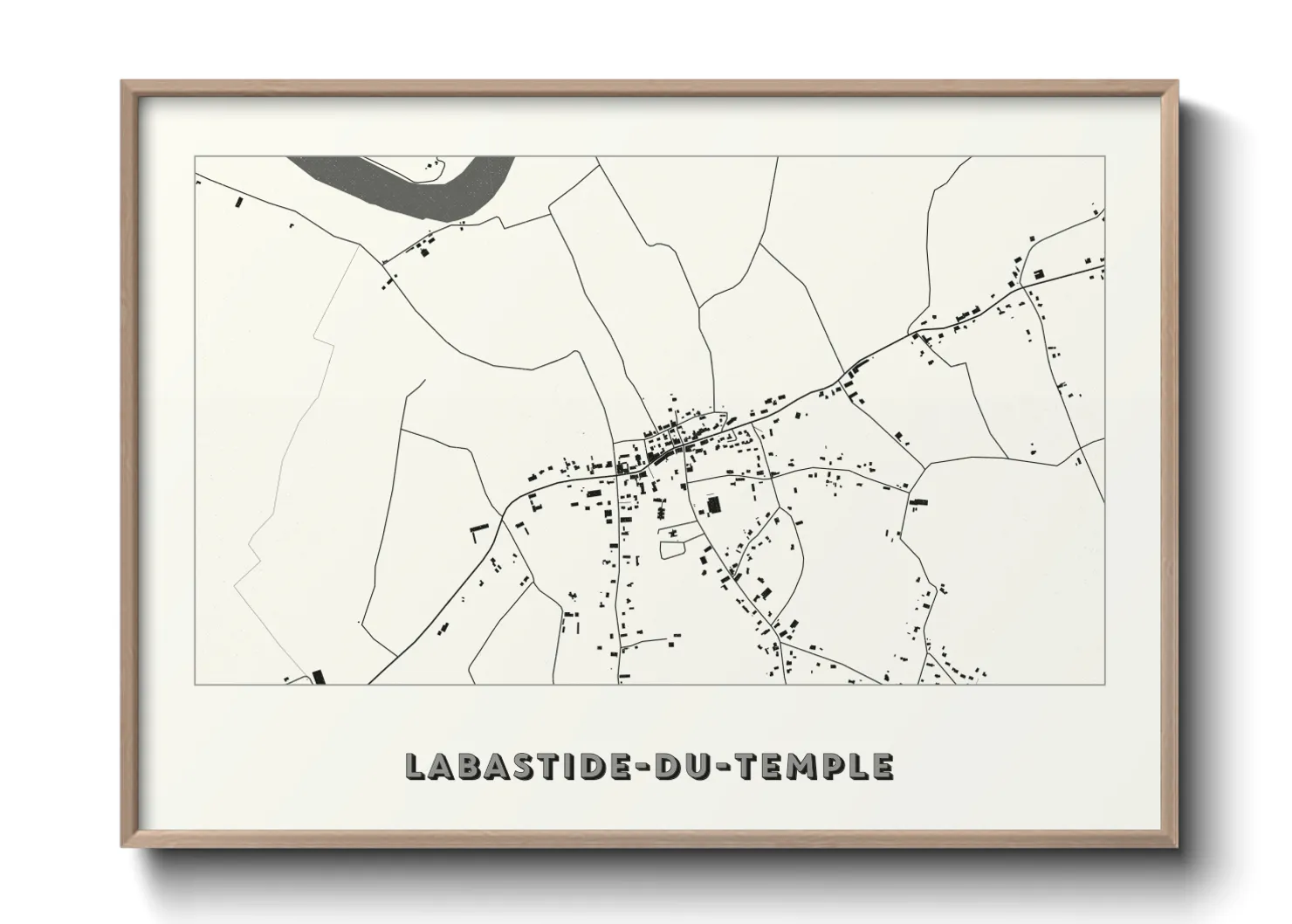 Une affiche de carte sur Labastide-du-Temple