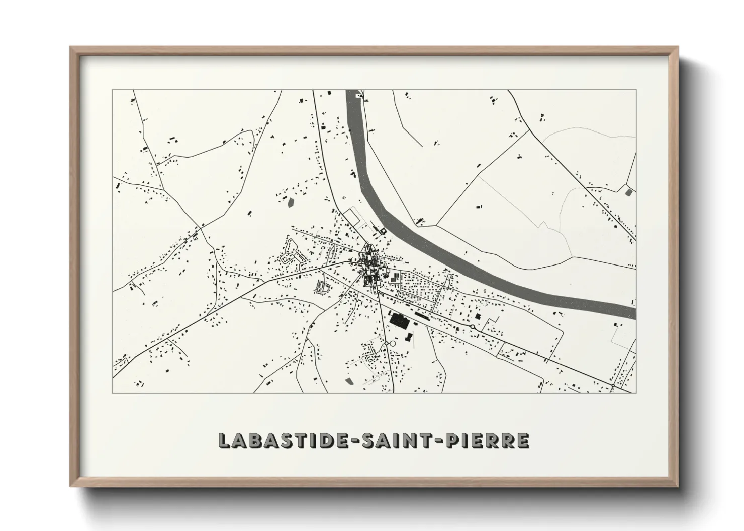 Une affiche de carte sur Labastide-Saint-Pierre
