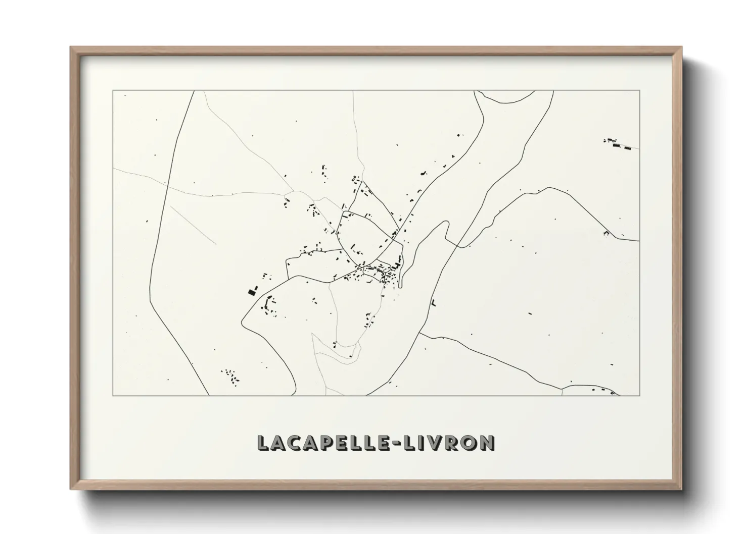 Une affiche de carte sur Lacapelle-Livron