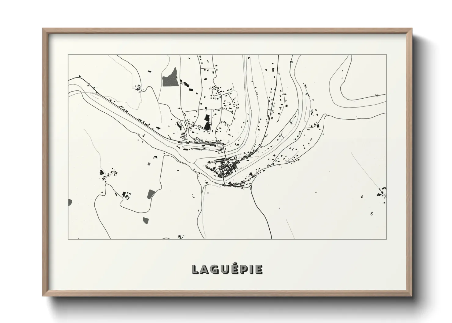 Une affiche de carte sur Laguépie