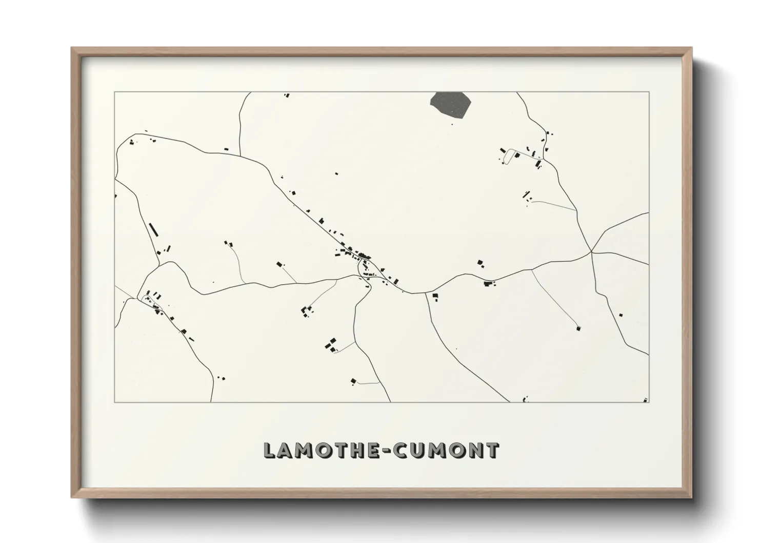 Une affiche de carte sur Lamothe-Cumont