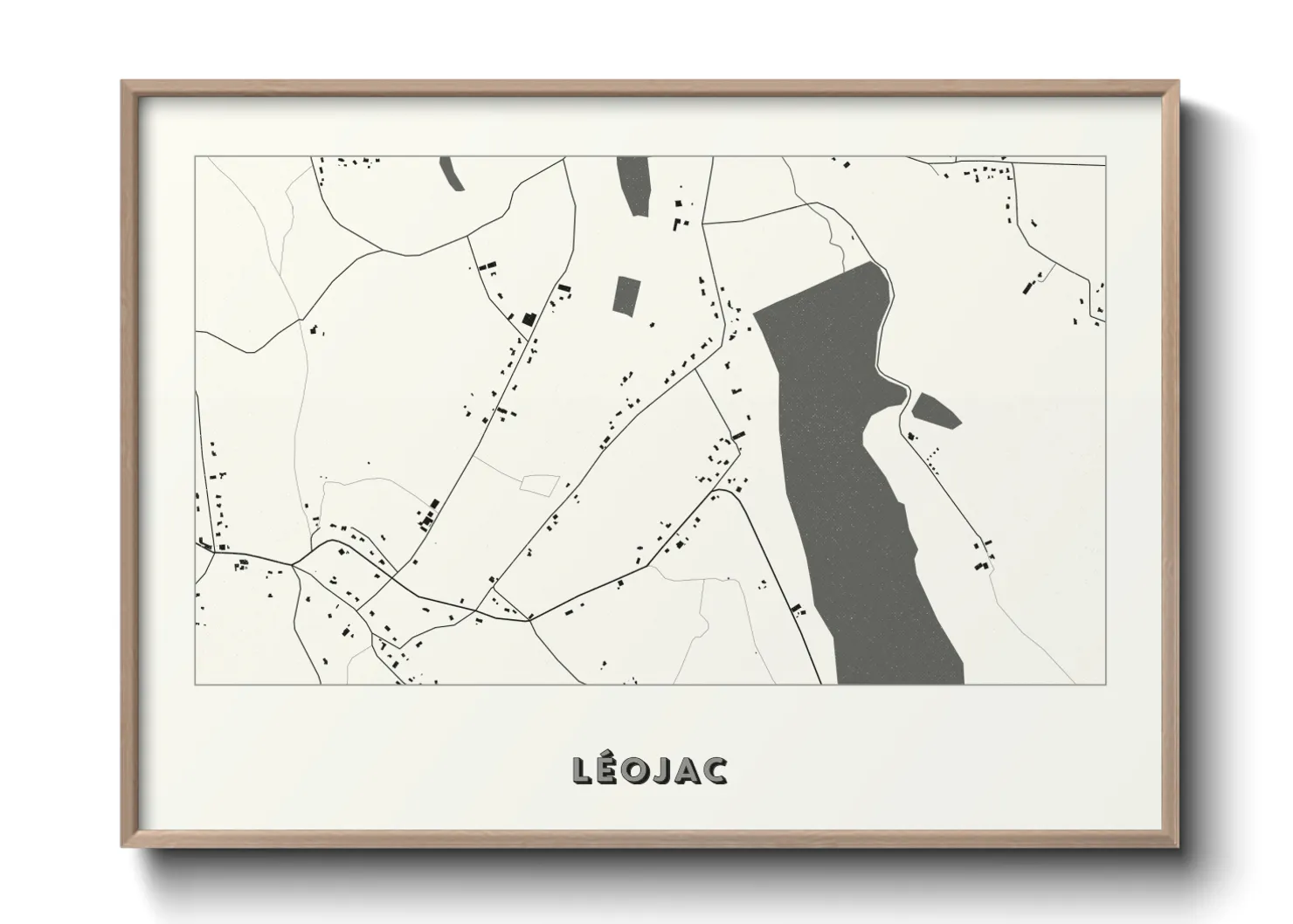 Une affiche de carte sur Léojac