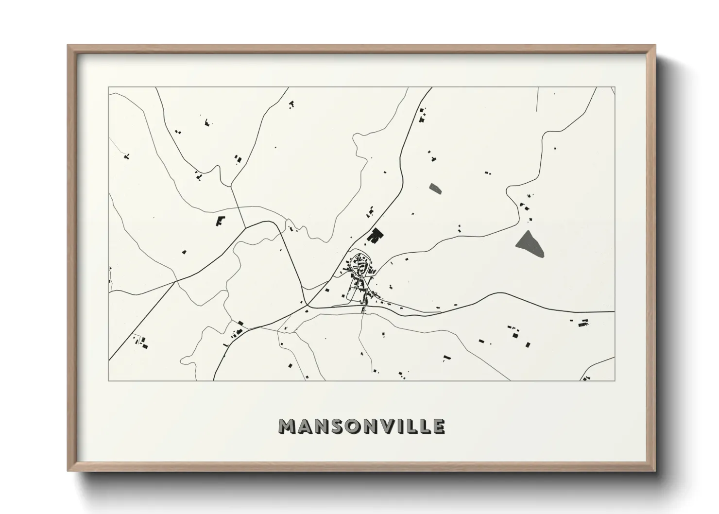 Une affiche de carte sur Mansonville