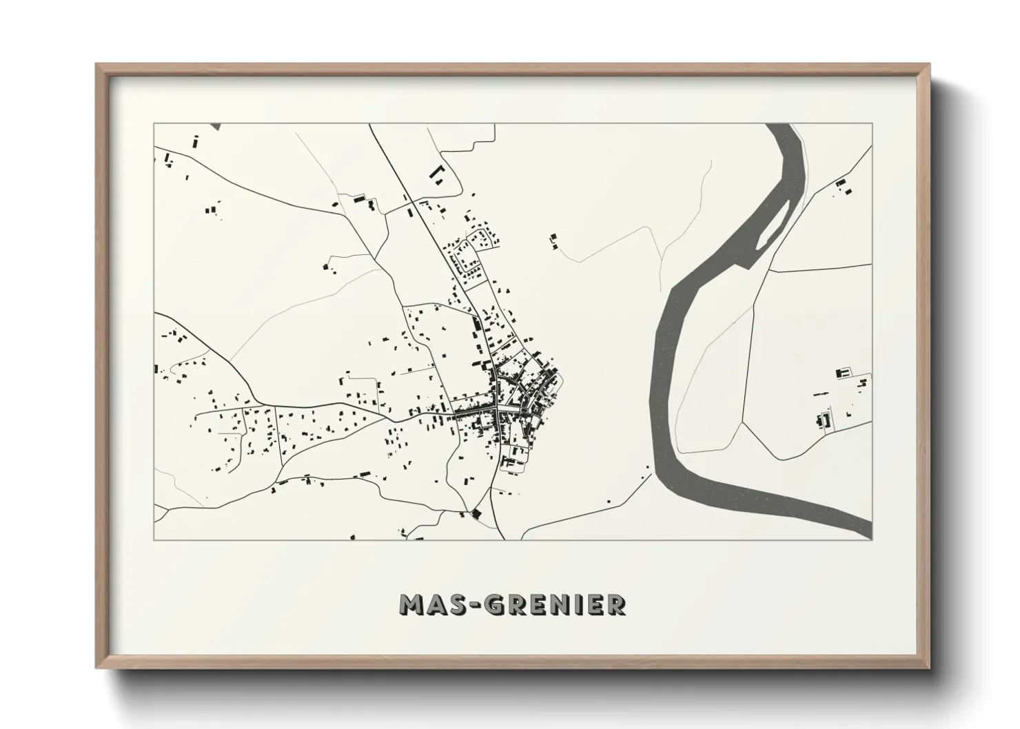 Une affiche de carte sur Mas-Grenier